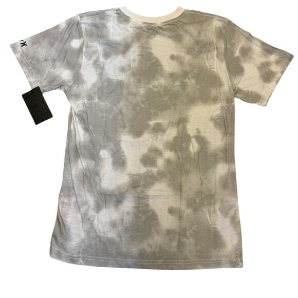 Hurley Boy's Gray White Cotton Blend Short Sleeve Shirt Large 12/13 - Picture 2 of 2